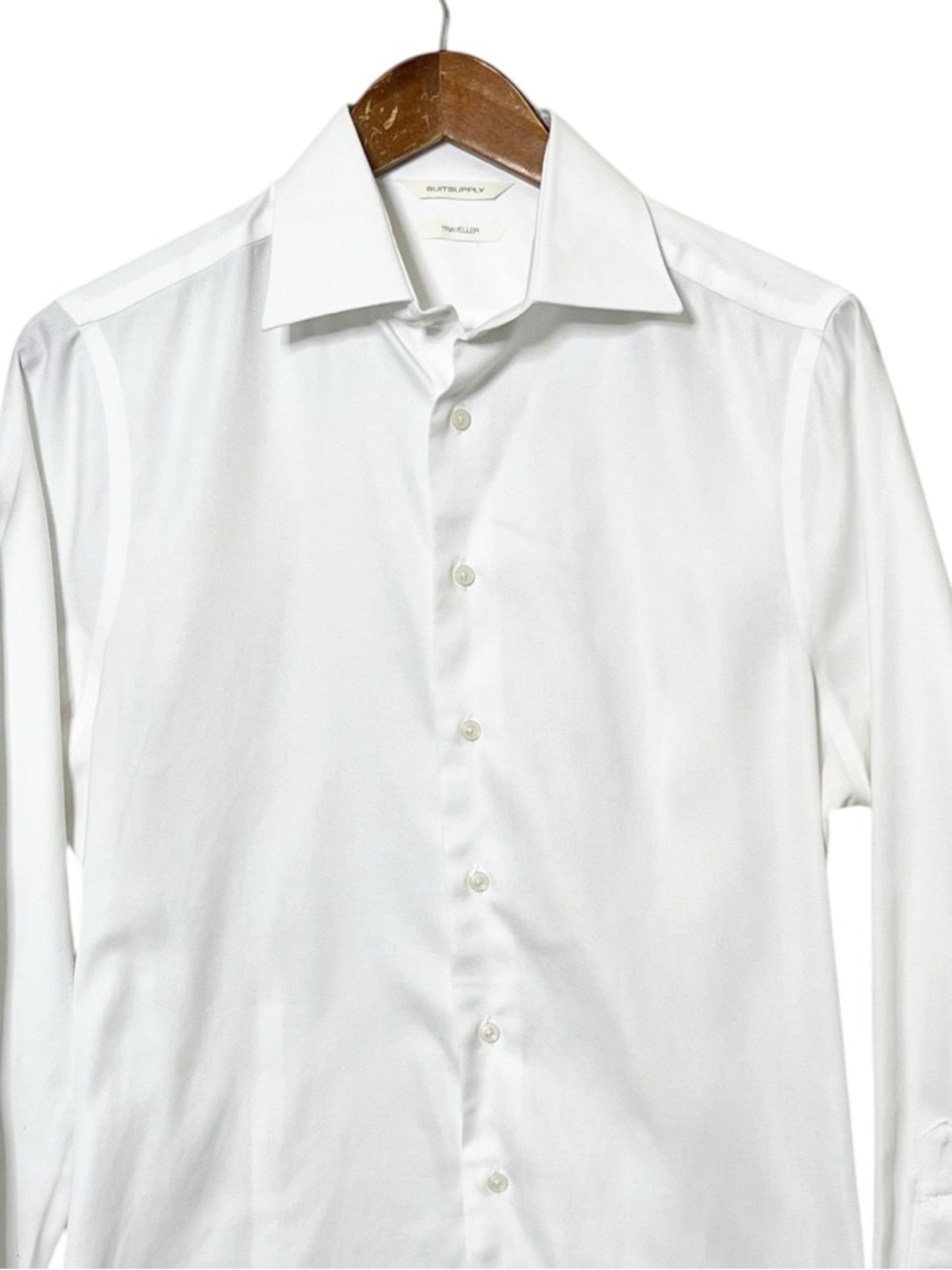 Suitsupply Traveller Dress Shirt Men’s 15 38 White Wrinkle Free Slim Fit - Picture 3 of 8
